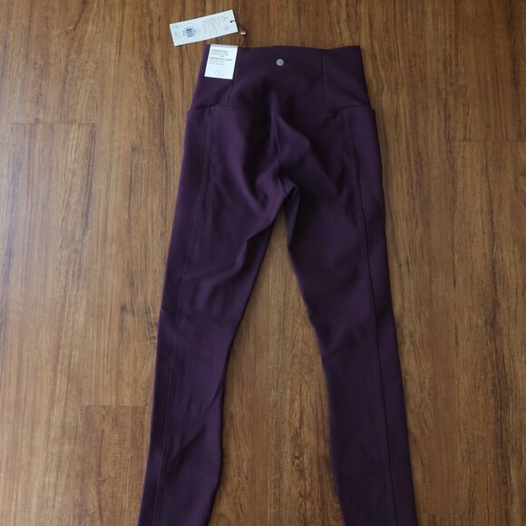 Calia Women's Essential Seamed Rib High Rise 7/8 Leggings XS Velvet Plum - Picture 2 of 6